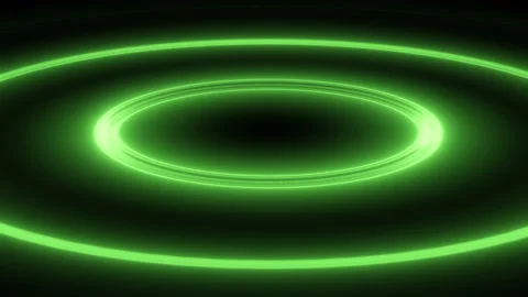 Green 3D Glowing Radio Waves on Black Background Stock Footage 333943604
