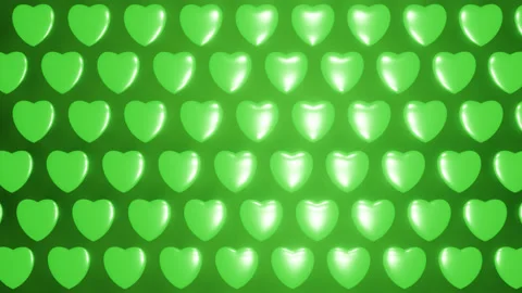 Green 3D Hearts Pattern. Ideal for Valentine's Day Stock Footage 229431448