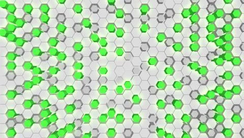 Green 3D hexagon tech background, vector illustration Stock Illustration