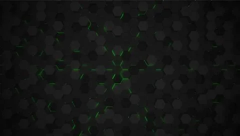 Green 3D hexagon tech background, vector illustration Stock Illustration