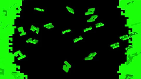 Green 3D Letters Falling Against a Black Pixelated Background 스톡 동영상 330920386