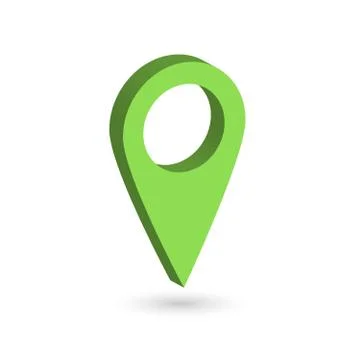 Green 3D map pointer with dropped shadow on white background. EPS10 vector イラスト素材