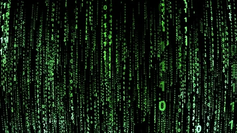 Green 3D matrix computing code data cascading on black screen overlay Stock Footage 318457025