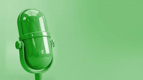 Green 3D Podcast Microphone Background Animation 4K Vídeos de archivo 341510534