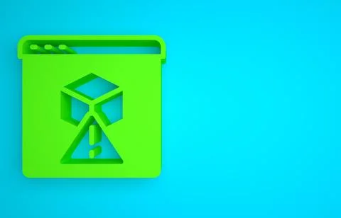 Green 3D printer icon isolated on blue background. 3d printing. Minimalism イラスト素材