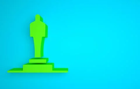 Green 3D printer model icon isolated on blue background. 3d printing. Minimalism イラスト素材