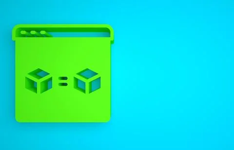 Green 3D printer perfect copy icon isolated on blue background. 3d printing Illustrazione stock
