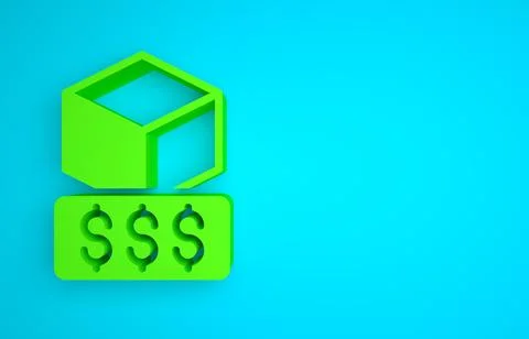 Green 3D printer services icon isolated on blue background. 3d printing Stock Illustration