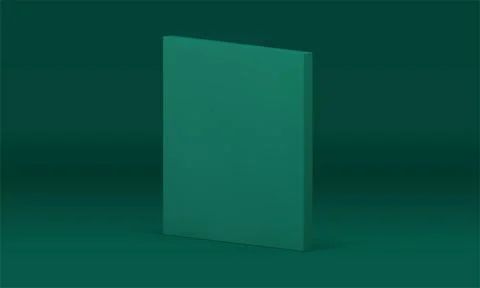 Green 3d rectangle wall geometry vertical block construction foundation rea.. Stock Illustration