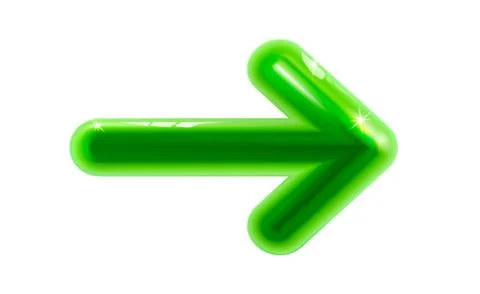Green 3d rounded plastic glossy realistic business arrow. Design infographics Stock-Illustration