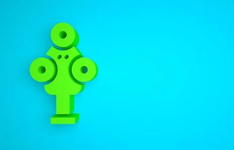 Green 3D scanner icon isolated on blue background. Minimalism concept. 3D render イラスト素材