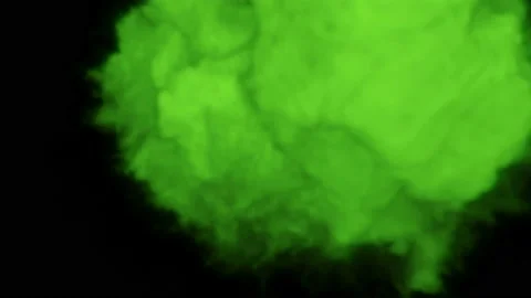 Green 3D smoke explosion shockwave effect and divergent wave isolated on black b Stock Footage 108520493