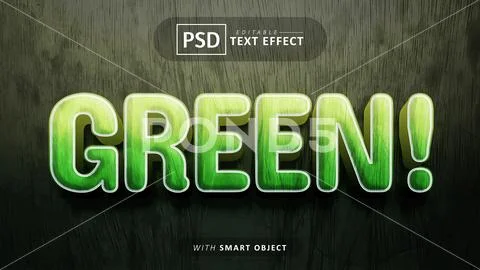 Green 3d text effect editable PSD 템플릿