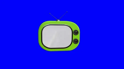 Green 3d tv with blue background Video stock 249246884