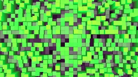 Green 3D Vertical Polygon Box Extruded Animation Stock Footage 247761065