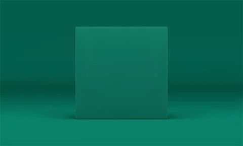 Green 3d wall block square vertical platform decor element for exhibition d.. Stock Illustration