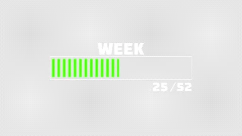 Green 52 week progress bar annual tracking calenda Stock Footage 339255704