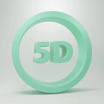 Green 5d virtual reality icon isolated on grey background. Large three-dime.. Stock Illustration