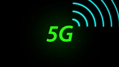 Green 5G Wireless Network Signal Technology Icon Stock Footage 345100328