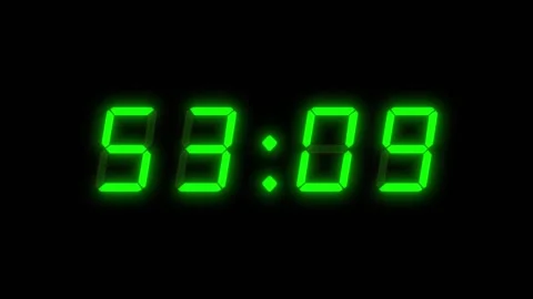 Green, 60 second digital clock counting down Stock Footage 311803109