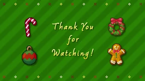 Green 8 Bit Christmas Stream Ending Screen Thank You for Watching 스톡 동영상 347625822