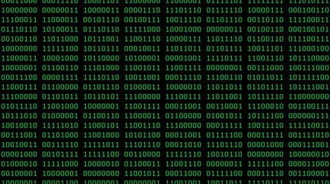 Green 8-Bit Scrolling Binaries Screensaver (60fps) Stock Footage 64055377
