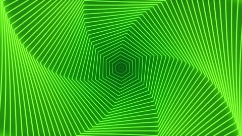 Green abstract 3d background spiral geometric hexagon circle, neon tunnel swirl Stock Footage 297370395