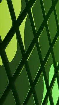 Green abstract 3D lattice background with geometric diamond mesh pattern Stock Illustration