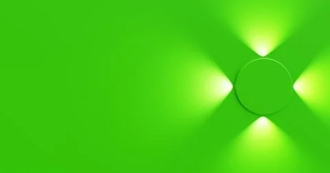 Green Abstract 3D Render Four Round Light Shape Illustrazione stock