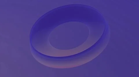 Green abstract 3D shape waving softly and transforming with a hole in the middle Stock Illustration