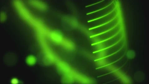 A Green abstract ambient lighting and fog motion in front of black background Stock Footage 155304436