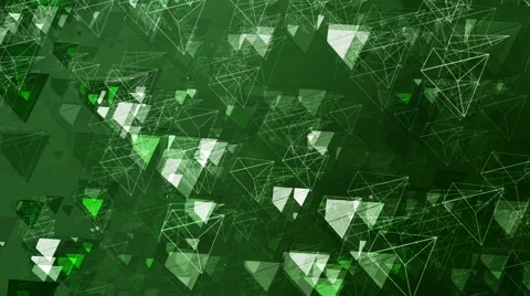 Green Abstract Animated Pyramids - 4K Resolution Ultra HD Stock Footage 41534062