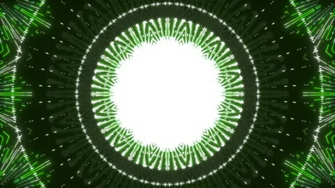 Green abstract background and frame, motion shapes and particles, loop Stock Footage 131915206