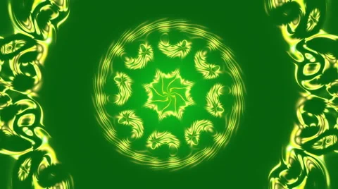 Green abstract background and mowing gold light, loop Stock Footage 67008082