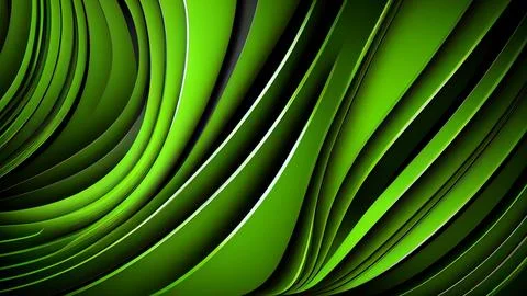 Green abstract background with curved lines. High quality Stock Illustration