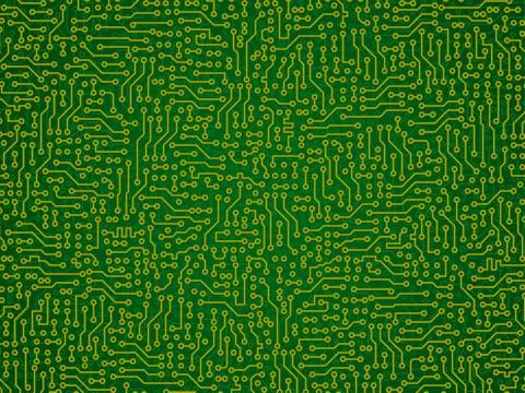 Green abstract background - electronic circuit board Illustrazione stock
