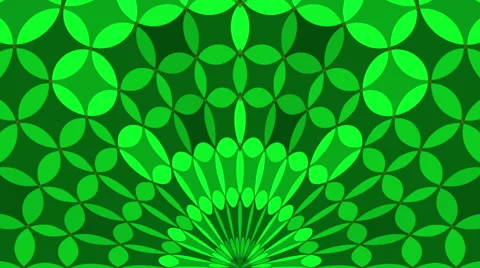 Green abstract background, flashing light and flowing circles, loop Stock Footage 64050586