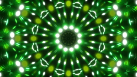 Green abstract background, flashing light,  kaleidoscope, loop Stock Footage 111910679