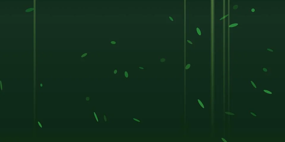 Green abstract background with floating particles and lines Stock Illustration