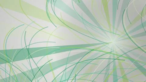 Green abstract background with flowing lines and curves Stock Illustration