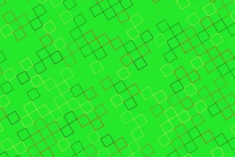 Green abstract background with geometric squares and lines Stock Illustration
