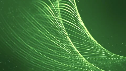 Green abstract background with glowing structure made of wave lines Stock Footage 320810641