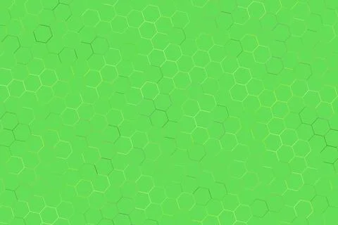 Green abstract background with hexagon pattern and lines Stock Illustration