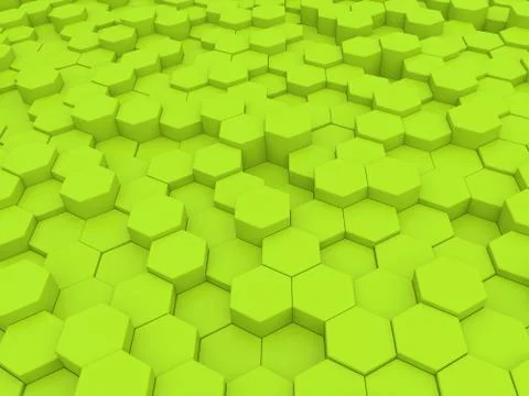 Green abstract background of hexagons. Stock Illustration