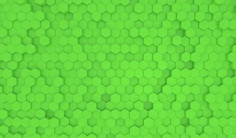 Green abstract background of hexagons. Stock Illustration