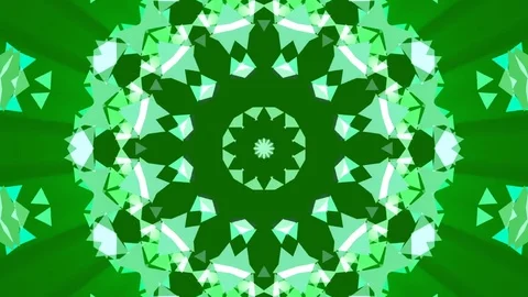 Green abstract background, kaleidoscope shape, triangles, loop Stock Footage 80053485