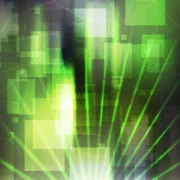Green Abstract Background with Lasers for Design - Vector Illustration Stock Illustration