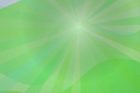 Green abstract background with light rays and soft glow Stock Illustration