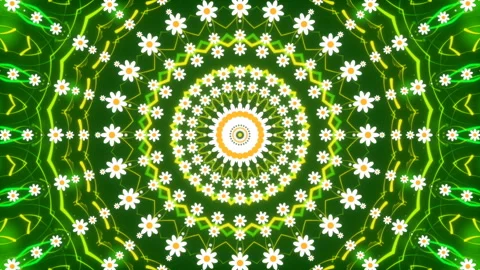 Green abstract background, motion and flashing flowers, loop Stock Footage 88769504