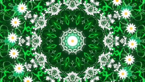 Green abstract background, motion flowers, loop Vídeo Stock 89533044